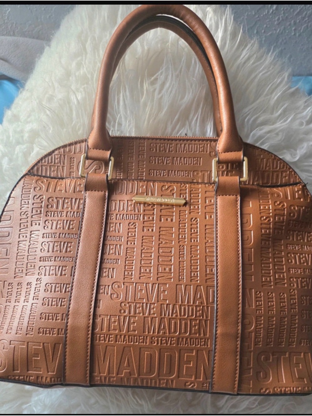 Steve Madden Metallic Copper Embossed Satchel